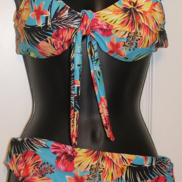 Tropical 3 Piece Bikini Set - Picture 2 of 4